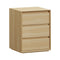 Bedside Table 3 Drawers Nightstand Storage No Handle Natural