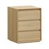 Bedside Table 3 Drawers Nightstand Storage No Handle Natural