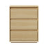 Bedside Table 3 Drawers Nightstand Storage No Handle Natural