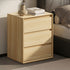 Bedside Table 3 Drawers Nightstand Storage No Handle Natural