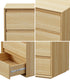 Bedside Table 3 Drawers Nightstand Storage No Handle Natural