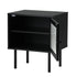 2X Bedside Tables Storage Cabinet Glass Door Black