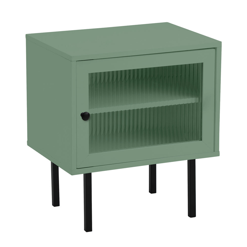 Bedside Tables Storage Cabinet Wood Green