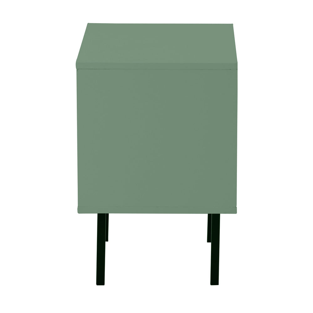 Bedside Tables Storage Cabinet Wood Green