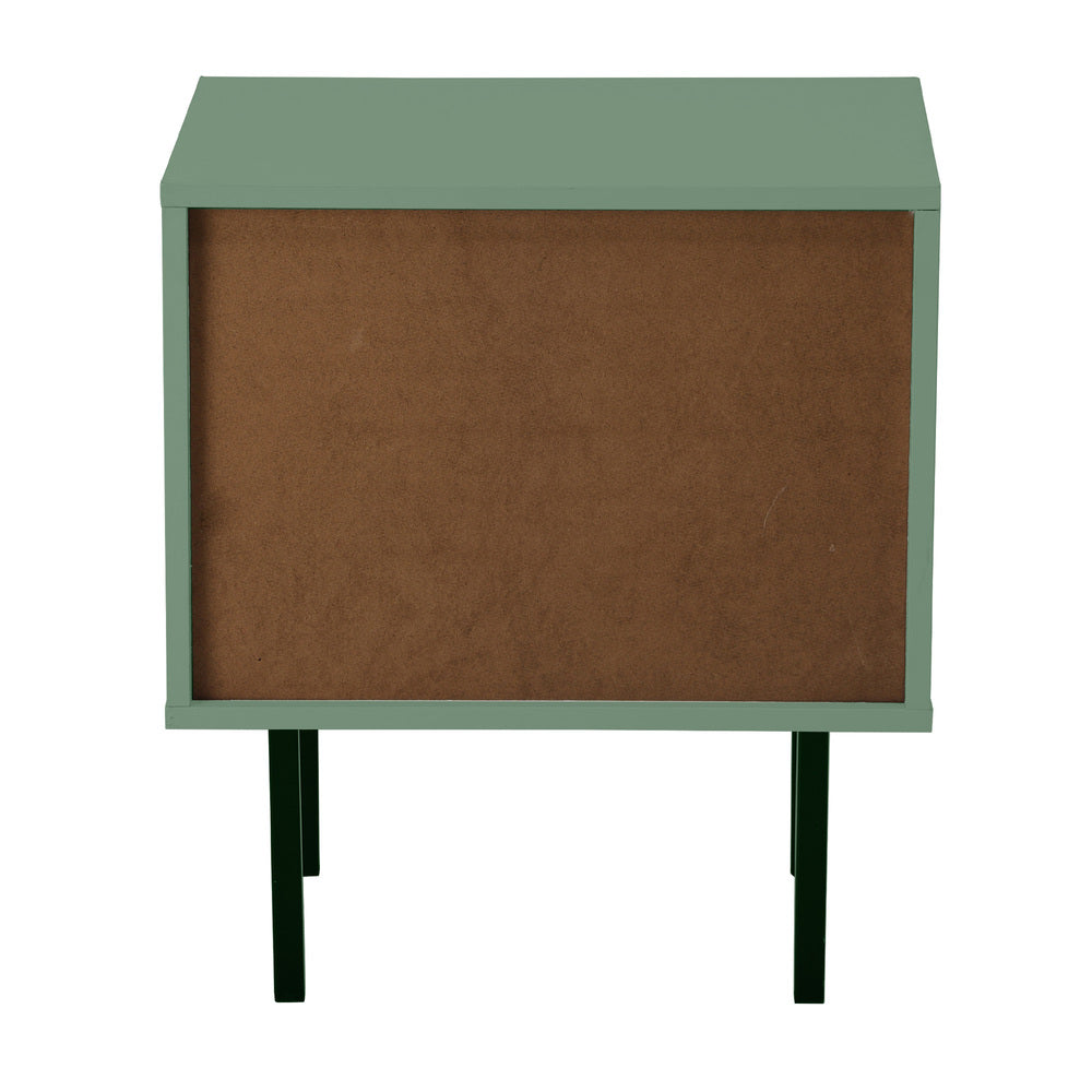 Bedside Tables Storage Cabinet Wood Green