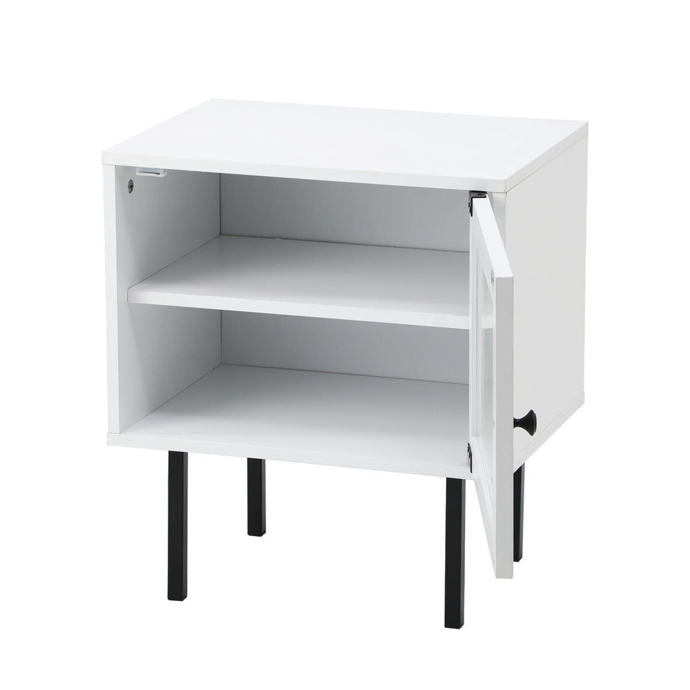 Bedside Tables Storage Cabinet Wood White