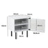 2X Bedside Tables Storage Cabinet Glass Door White