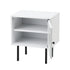 2X Bedside Tables Storage Cabinet Glass Door White