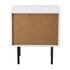 2X Bedside Tables Storage Cabinet Glass Door White