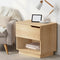 Bedside Table 1 Drawer Storage Nightstand Cabinet Natural