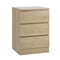 Bedside Table 3 Drawers Storage Cabinet Natural