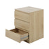Bedside Table 3 Drawers Storage Cabinet Natural