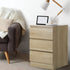 Bedside Table 3 Drawers Storage Cabinet Natural