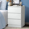 Oikiture 3 Drawer Bedside Table White Storage Nightstand Cabinet
