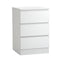 Bedside Table 3 Drawers Storage Cabinet White