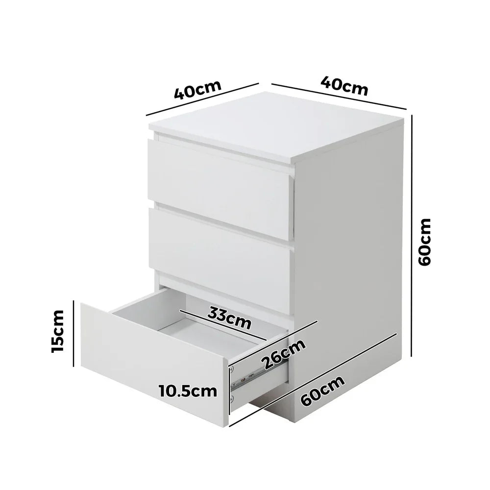 Bedside Tables Set of 2 Side Table Nightstand White