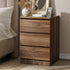 Bedside Table 3 Drawers Storage Cabinet Nightstand Walnut