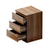 2x Bedside Table 3 Drawers Side Table Storage Cabinet Walnut