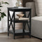 Oikiture 3 Tier Side Table Black Hampton End Table Storage Shelf
