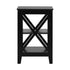 Side Table 3-tier Shelf X-Structured Sides Black