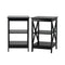 2x Side Table Coffee Bedside Sofa Tables 3-tier Shelf Black