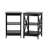 2x Side Table Coffee Bedside Sofa Tables 3-tier Shelf Black