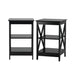 2x Side Table Coffee Bedside Sofa Tables 3-tier Shelf Black