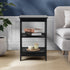 2x Side Table Coffee Bedside Sofa Tables 3-tier Shelf Black