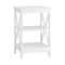 Side Table 3-tier Shelf X-Structured Sides White