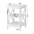 Side Table 3-tier Shelf X-Structured Sides White