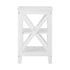 Side Table 3-tier Shelf X-Structured Sides White