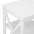 Side Table 3-tier Shelf X-Structured Sides White