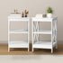 2x Side Table Coffee Bedside Sofa Storage 3-tier Shelf White
