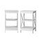 2x Side Table Coffee Bedside Sofa Storage 3-tier Shelf White