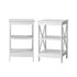 2x Side Table Coffee Bedside Sofa Storage 3-tier Shelf White
