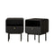 Bedside Table – 1 Drawer, Shelf, Metal Base, Black (Set of 2)