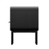 Bedside Table – 1 Drawer, Shelf, Metal Base, Black (Set of 2)