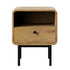 Bedside Table Bedroom Storage Nightstand Metal Natural