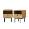 2x Bedside Table 1 Drawers 1 Shelf Nightstand Storage Natural