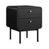 Bedside Table 2 Drawers Bedroom Nightstand Metal Black