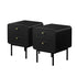2x Bedside Table 2 Drawers Bedroom Nightstand Black