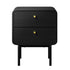 2x Bedside Table 2 Drawers Bedroom Nightstand Black