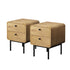 2x Bedside Table 2 Drawers Bedroom Nightstand Natural