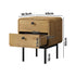 2x Bedside Table 2 Drawers Bedroom Nightstand Natural