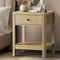 Bedside Table 1 Drawer Open Shelf Side End Table Natural