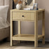 Bedside Table 1 Drawer Open Shelf Side End Table Natural