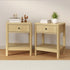 2x Bedside Table Drawer Side Table Storage Nightstand Natural