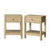 2x Bedside Table Drawer Side Table Storage Nightstand Natural