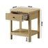 2x Bedside Table Drawer Side Table Storage Nightstand Natural