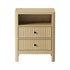 Bedside Table 2 Drawers Side End Tables Open Shelf Natural